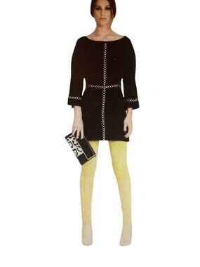 TAMARA MELLON | Gold Studded Little Black Dress Size 8 Edgy Chic